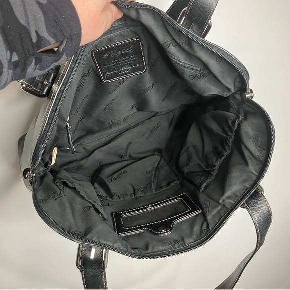 Fossil‎ black leather shoulder bag large size - Picture 11 of 12